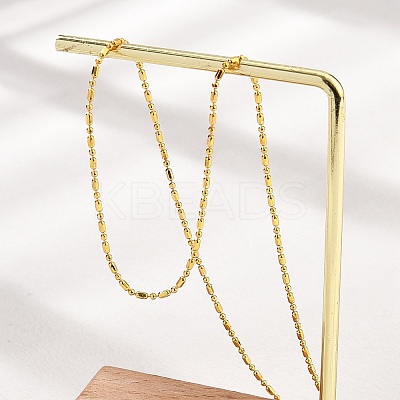 Brass Ball Chain Necklaces KK-P304-03G-1