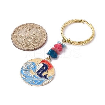 Planet Alloy Enamel Pendant Keychain KEYC-JKC00598-1