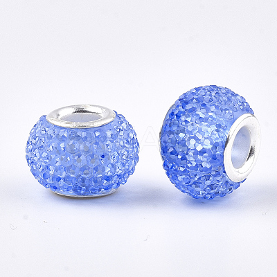 Resin Rhinestone European Beads RPDL-T002-03D-1