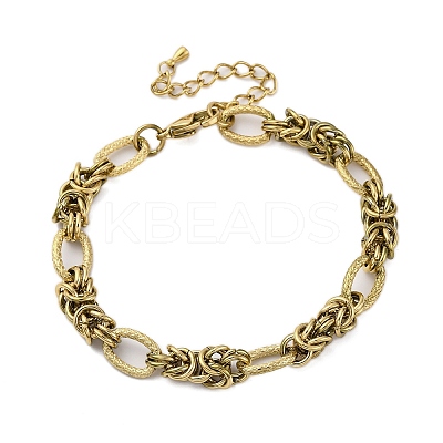 304 Stainless Steel Ovel Link Chain Anklets for Men Women AJEW-Q010-001G-1