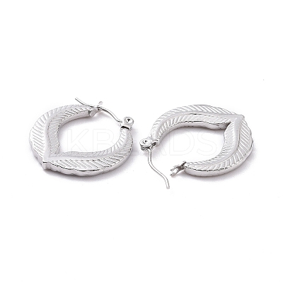 Non-Tarnish 304 Stainless Steel Double Leaf Wrap Hoop Earrings for Women LS-EJEW-G293-23P-1
