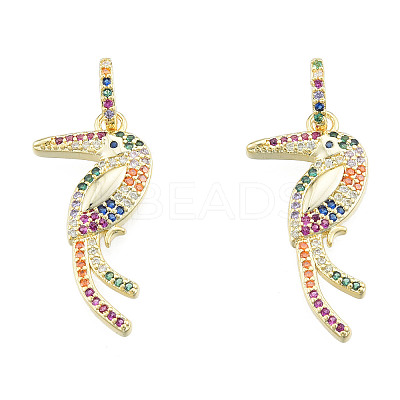 Brass Micro Pave Colorful Cubic Zirconia Pendants ZIRC-N039-259-1