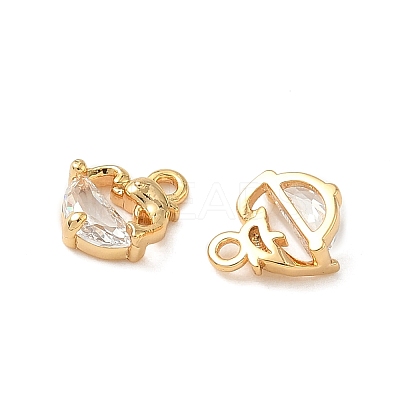 Brass with Clear Cubic Zirconia Charms KK-B160-22G-1