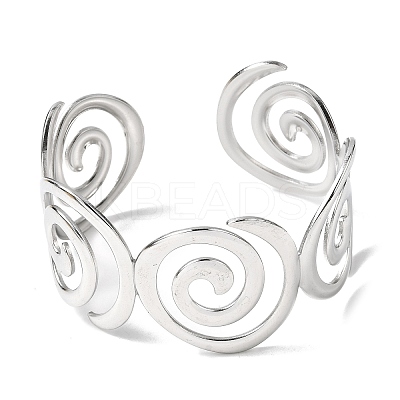 304 Stainless Steel Cuff Bangles for Women BJEW-D384-02P-1