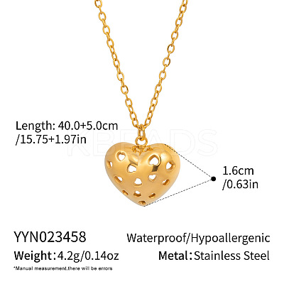 Sweet Design 304 Stainless Steel Heart Pendant Necklaces DY4160-9-1
