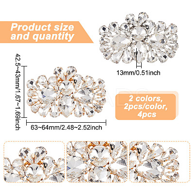 4Pcs 2 Colors Detachable Flower Shoe Decoration AJEW-GO0001-95-1