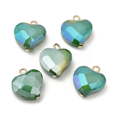 Imitation Jade Glass Pendants KK-Q777-01G-03-1