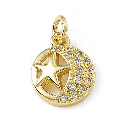Brass Micro Pave Cubic Zirconia Charms ZIRC-F132-61G-1