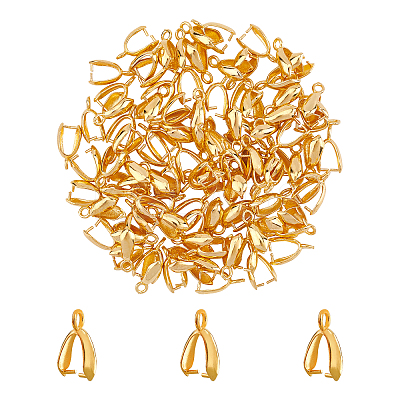 Grade AA Brass Ice Pick Pinch Bails for Pendant Making KK-PH0001-35G-NR-1