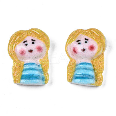 Spray Painted Opaque Resin Cabochons CRES-S302-82-1