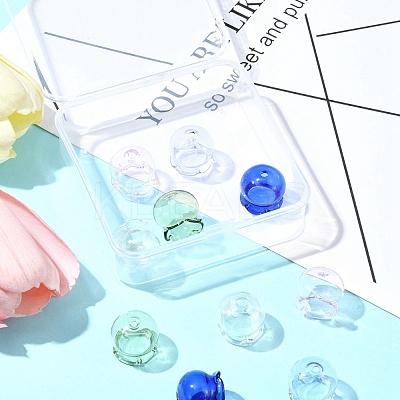 10Pcs 5 Colors Jellyfish Glass Bead Cone GLAA-FS0001-81-1