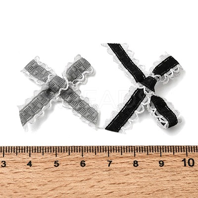 Polyester Bowknot with Lace Sew on Ornament Accessories DIY-C085-07-1