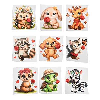 9Pcs 9 Styles Plastic Heat Transfer Film Logo Stickers Set DIY-XCP0012-12-1