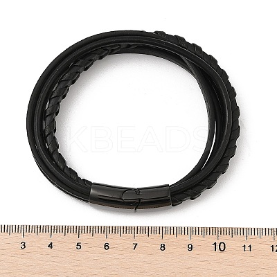 Ion Plating(IP) Braided Microfiber Leather Multi-strand Bracelets for Men BJEW-Z081-17EB-1