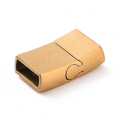 Ion Plating(IP) 304 Stainless Steel Rectangle Magnetic Clasps with Glue-in Ends X-STAS-E089-42G-A-1