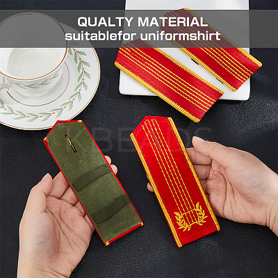 4 Pairs 2 Styles Cloth Professional Uniform Epaulets for Stage Performances AJEW-FH0005-76-1