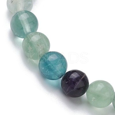 Natural Fluorite Beaded Stretch Bracelets BJEW-JB10070-01-1