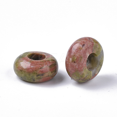 Natural Unakite European Beads G-Q503-06-1