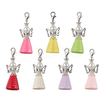 7Pcs Angel Acrylic Pendant Decorations HJEW-JM03162-01-S-1