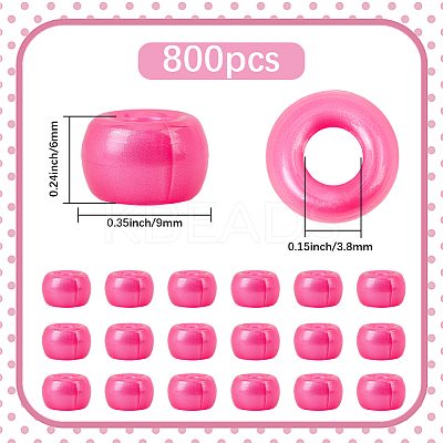 800Pcs Plastic Pearlized Beads KY-SP0001-53C-1