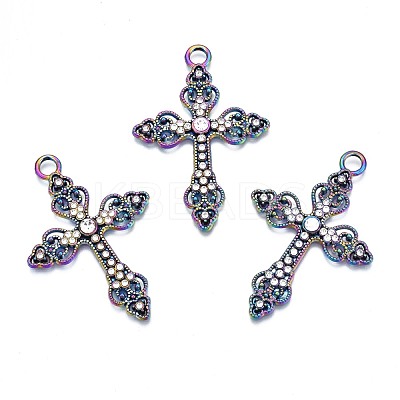 Rack Plating Rainbow Color Alloy Pendants PALLOY-N163-156A-1