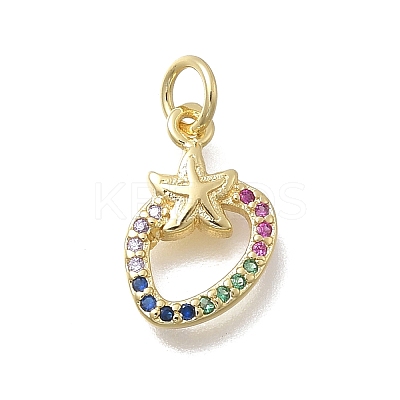 Brass Micro Pave Cubic Zirconia Charms KK-D431-056G-1