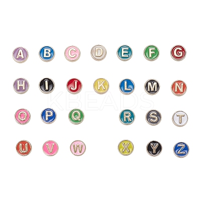 104Pcs 26 Colors Alloy Enamel Beads ENAM-YW0001-75-1