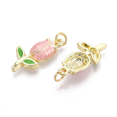 Brass Enamel Pendants KK-N268-85G-1