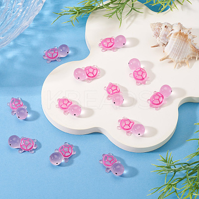 12Pcs Luminous Translucent Resin Sea Animal Cabochons RESI-TA0004-56B-1