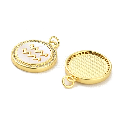 Brass Micro Pave Clear Cubic Zirconia Pendants KK-K365-02A-G-1