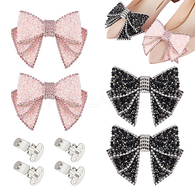 Resin Rhinestone Bowknot Shoes Charms FIND-GA0004-20-1