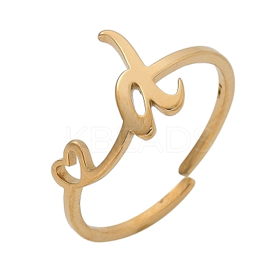 304 Stainless Steel Cuff Rings for Women RJEW-D285-01G-D-1
