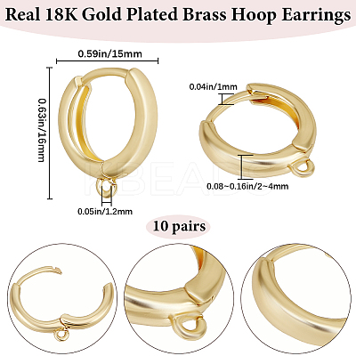 10Pairs Brass Hoop Earrings EJEW-BBC0001-55-1