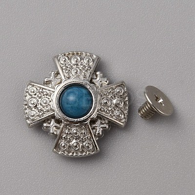 Zinc Alloy & Resin Coin Screw Rivets FIND-WH0110-630P-04-1