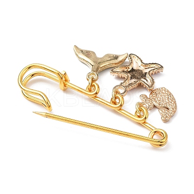 Marine Theme Pendant Alloy Enamel Brooches JEWB-BR00143-05-1