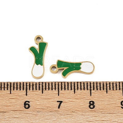 Vegetables 304 Stainless Steel Enamel Charms STAS-C137-02C-G-1