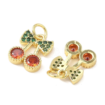 Brass Micro Pave Cubic Zirconia Pendants KK-I355-02G-02-1