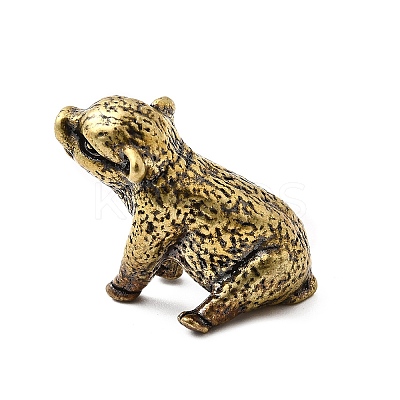 Brass Pig Miniature Figurines Statues for Home Office Desktop Ornament KK-S335-04AB-B-1