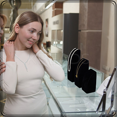 3Pcs 3 Sizes Vertical MDF Wood Covered with Velvet Necklace Display Stands NDIS-WH0023-001A-1