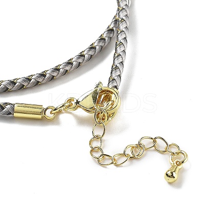 Polyester Cord Braided Necklace Makings MAK-L043-03G-23-1