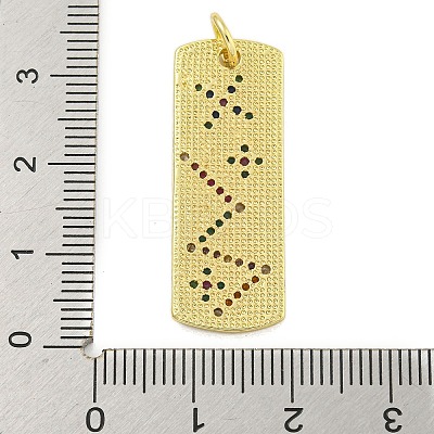 Real 18K Gold Plated Brass Micro Pave Cubic Zirconia Pendants KK-R159-06A-G-1