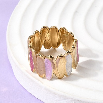 304 Stainless Steel Enamel Open Cuff Rings RJEW-L335-03A-G-1