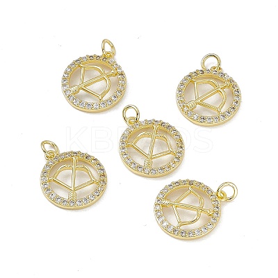 Real 18K Gold Plated Brass Micro Pave Clear Cubic Zirconia Pendants KK-E068-VB409-9-1