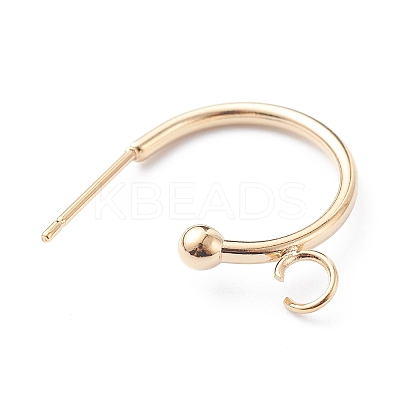 304 Stainless Steel Half Hoop Earrings STAS-Z028-B01-G-1