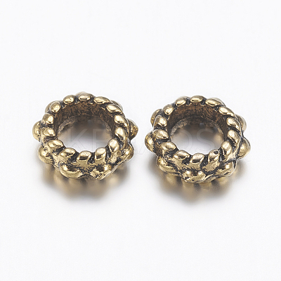 Tibetan Style Alloy Spacer Beads TIBEB-S039-032AG-NR-1