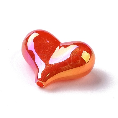 UV Plating Rainbow Iridescent Opaque Acrylic Beads X-OACR-E010-04-1