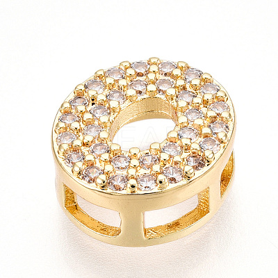 Brass Micro Pave Cubic Zirconia Charms KK-N254-217G-O-1