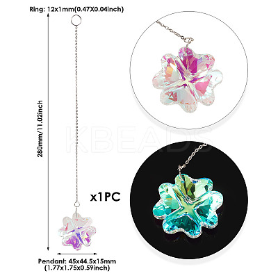 1Pc Transparent Glass Hanging Suncatchers AJEW-TADJ0001-02A-1
