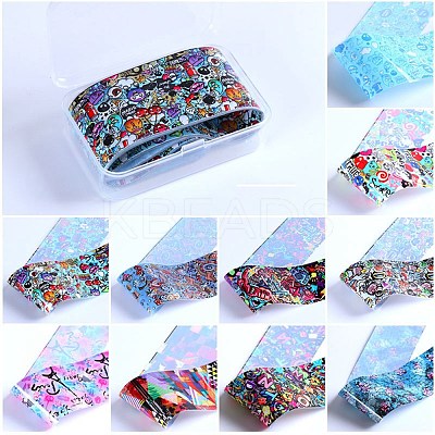 10 Style Transfer Foil Nail Art Stickers MRMJ-F012-04F-1