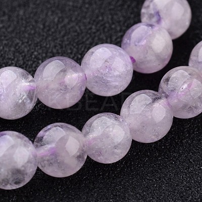 Natural Lavender Amethyst Round Bead Strands G-O134-08-8mm-01-1